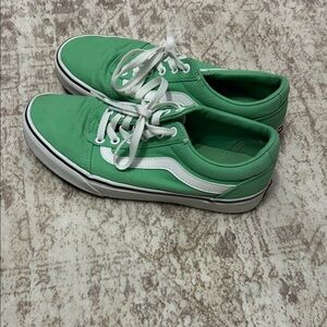Vans Mint Green and White Sneakers